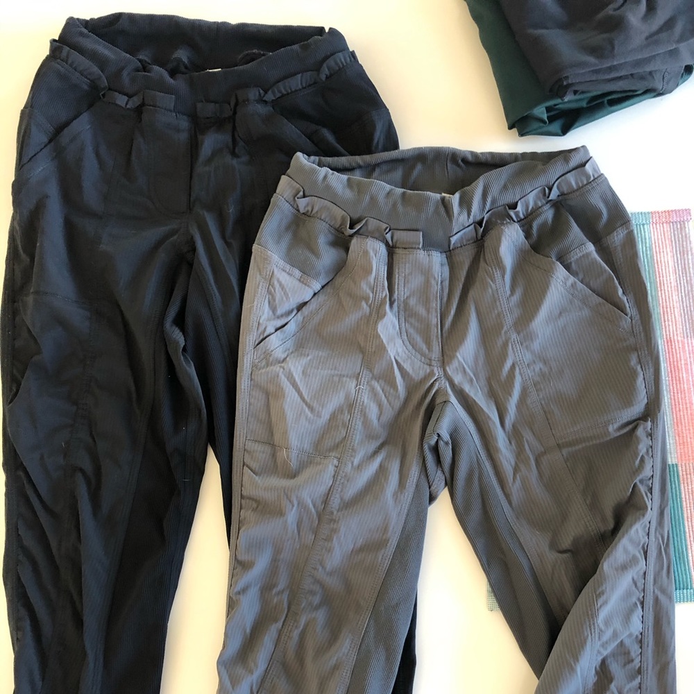 Two Lululemon On the Fly track pants Size 2
